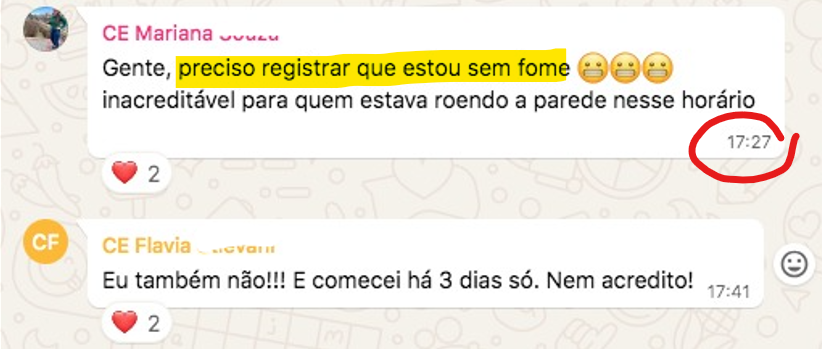 Depoimento de aluna