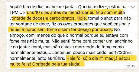 Depoimento de aluna